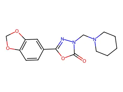 1,3,4-Oxadiazol-2(3H)-one, 5-(1,3-benzodioxol-5-yl)-3-(1-piperidinylmethyl)- structure