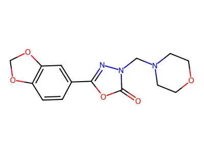 1,3,4-Oxadiazol-2(3H)-one, 5-(1,3-benzodioxol-5-yl)-3-(4-morpholinylmethyl)- structure