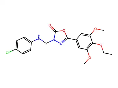 1,3,4-Oxadiazol-2(3H)-one, 3-(((4-chlorophenyl)amino)methyl)-5-(4-ethoxy-3,5-dimethoxyphenyl)- structure