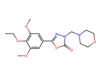 1,3,4-Oxadiazol-2(3H)-one, 5-(4-ethoxy-3,5-dimethoxyphenyl)-3-(4-morpholinylmethyl)- structure