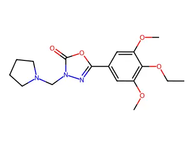 1,3,4-Oxadiazol-2(3H)-one, 5-(4-ethoxy-3,5-dimethoxyphenyl)-3-(1-pyrrolidinylmethyl)- structure