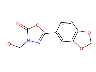 1,3,4-Oxadiazol-2(3H)-one, 5-(1,3-benzodioxol-5-yl)-3-(hydroxymethyl)- structure
