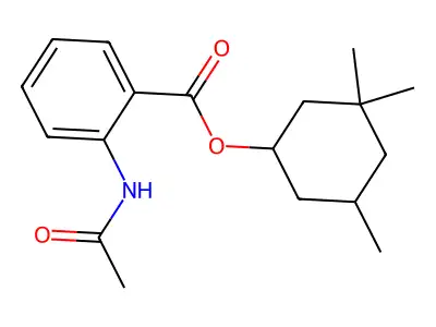 3,3,5-Trimethylcyclohexyl N-acetylanthranilate structure