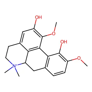 4H-Dibenzo(de,g)quinolinium, 5,6,6a,7-tetrahydro-2,11-dihydroxy-1,10-dimethoxy-6,6-dimethyl-, (S)- structure