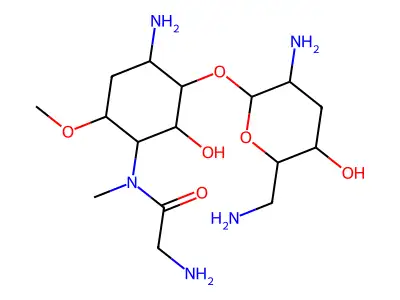 2-Deoxy-4-N-glycyl-6-O-(alpha-nebrosaminyl)fortamine structure