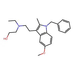 Ethanol, 2-(N-((1-benzyl-5-methoxy-2-methyl-3-indolyl)ethyl)-N-ethylamino)- structure