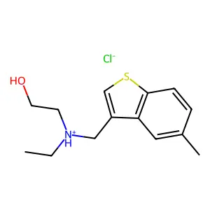 Ethanol, 2-(N-ethyl-N-((5-methylbenzo(b)thien-3-yl)methyl)amino)-, hydrochloride structure