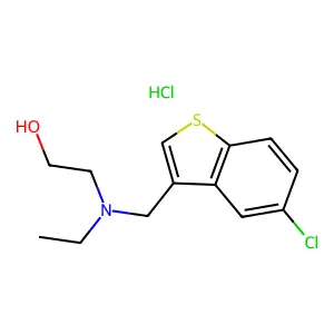 Ethanol, 2-(N-((5-chlorobenzo(b)thien-3-yl)methyl)-N-ethylamino)-, hydrochloride structure
