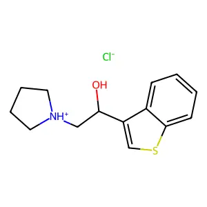 Benzo(b)thiophene-3-methanol, alpha-(pyrrolidinomethyl)-, hydrochloride structure