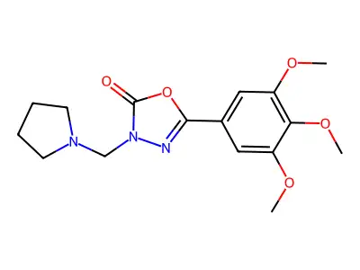 1,3,4-Oxadiazol-2(3H)-one, 3-(1-pyrrolidinylmethyl)-5-(3,4,5-trimethoxyphenyl)- structure