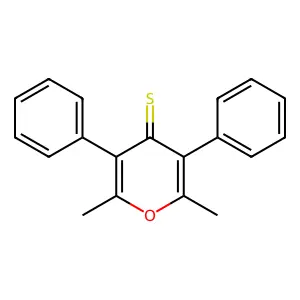 2,6-Dimethyl-3,5-diphenylpyran-4-thione structure