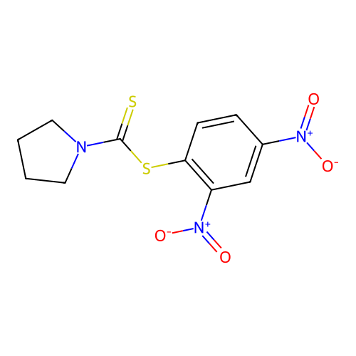 (2,4-Dinitrophenyl) pyrrolidine-1-carbodithioate structure