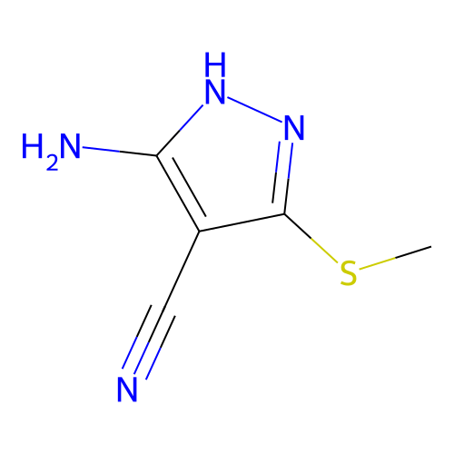 3-Amino-5-(methylthio)pyrazole-4-carbonitrile structure