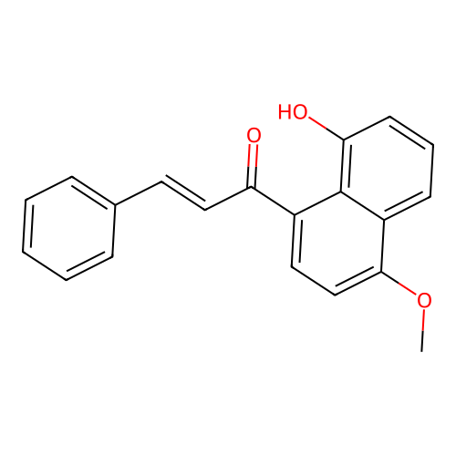 (E)-1-(8-hydroxy-4-methoxynaphthalen-1-yl)-3-phenylprop-2-en-1-one structure