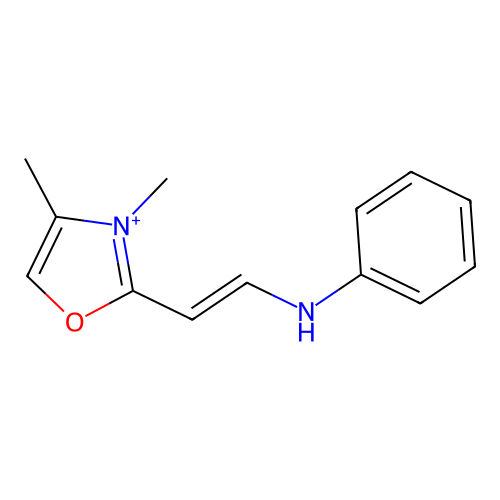 3,4-Dimethyl-2-[2-(phenylamino)ethenyl]oxazolium structure