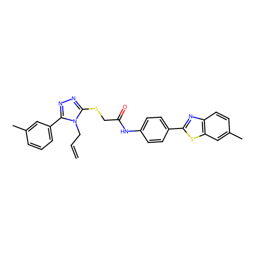 N-[4-(6-methyl-1,3-benzothiazol-2-yl)phenyl]-2-{[5-(3-methylphenyl)-4-(prop-2-en-1-yl)-4H-1,2,4-triazol-3-yl]sulfanyl}acetamide structure