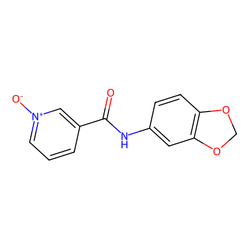 N-(1,3-benzodioxol-5-yl)-1-oxidopyridin-1-ium-3-carboxamide structure