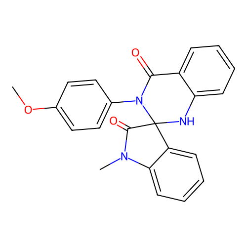 3'-(4-methoxyphenyl)-1-methyl-1'H-spiro[indole-3,2'-quinazoline]-2,4'(1H,3'H)-dione structure