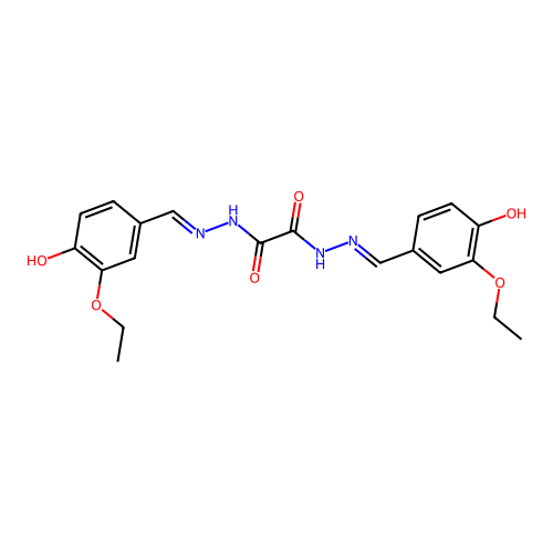 N,N'-bis[(3-ethoxy-4-hydroxyphenyl)methylideneamino]oxamide structure
