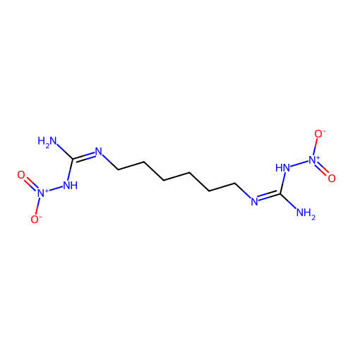 2-[6-[[Amino(nitramido)methylidene]amino]hexyl]-1-nitroguanidine structure