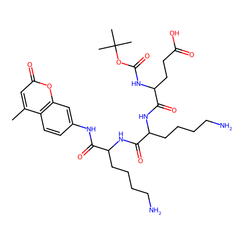 Boc-Glu-Lys-Lys-Amc acetate salt structure