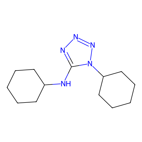 N,1-dicyclohexyltetrazol-5-amine structure