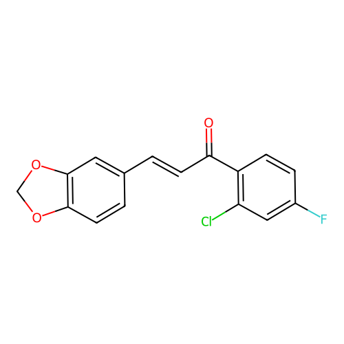 3-(1,3-Benzodioxol-5-yl)-1-(2-chloro-4-fluorophenyl)prop-2-en-1-one structure