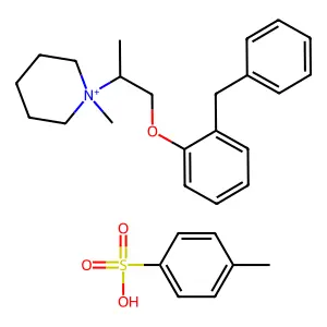 Piperidinium, 1-(1-((2-benzylphenoxy)methyl)ethyl)-1-methyl-, toluenesulfonate structure