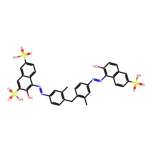 2,7-Naphthalenedisulfonic acid, 3-hydroxy-4-[[4-[[4-[(2-hydroxy-6-sulfo-1-naphthalenyl)azo]-2-methylphenyl]methyl]-3-methylphenyl]azo]- structure
