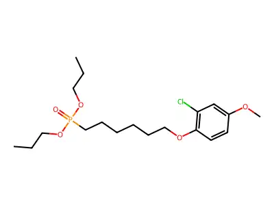 Phosphonic acid, (6-(2-chloro-4-methoxyphenoxy)hexyl)-, dipropyl ester structure