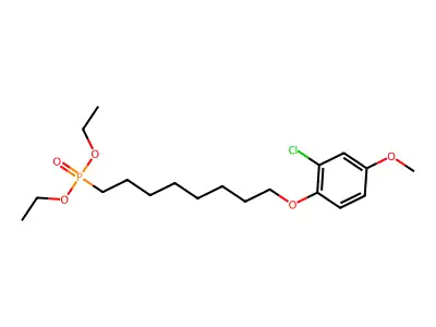 Phosphonic acid, (8-(2-chloro-4-methoxyphenoxy)octyl)-, diethyl ester structure