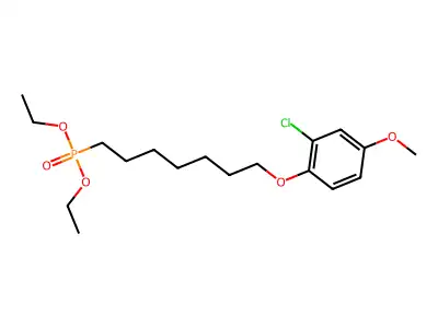 Phosphonic acid, (7-(2-chloro-4-methoxyphenoxy)heptyl)-, diethyl ester structure