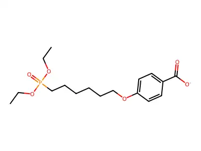 Benzoic acid, 4-((6-(diethoxyphosphinyl)hexyl)oxy)-, sodium salt structure