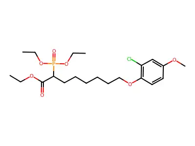 Octanoic acid, 8-(2-chloro-4-methoxyphenoxy)-2-(diethoxyphosphinyl)-, ethyl ester structure