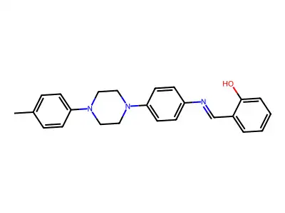 2-(((4-(4-(4-Methylphenyl)-1-piperazinyl)phenyl)imino)methyl)phenol structure