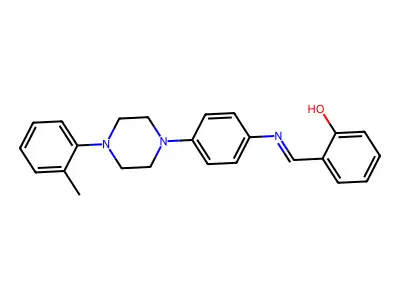 2-(((4-(4-(2-Methylphenyl)-1-piperazinyl)phenyl)imino)methyl)phenol structure