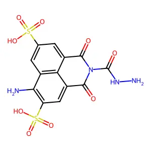 6-Amino-2-carbazoyl-1,3-diketo-benzo[de]isoquinoline-5,8-disulfonic acid structure