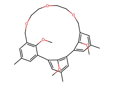 25,26,27-trimethoxy-4,9,23-trimethyl-13,16,19-trioxatetracyclo[19.3.1.12,6.17,11]heptacosa-1(25),2,4,6(27),7,9,11(26),21,23-nonaene structure