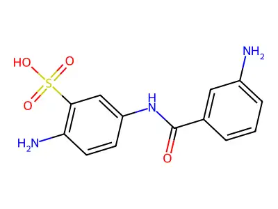 2-Amino-5-((3-aminobenzoyl)amino)benzenesulphonic acid structure