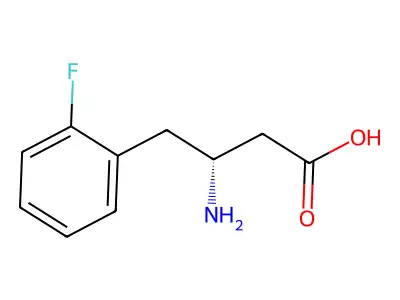 (3S)-3-amino-4-(2-fluorophenyl)butanoic acid structure