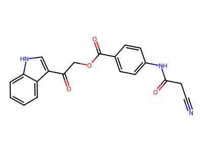 [2-(1H-indol-3-yl)-2-oxoethyl] 4-[(2-cyanoacetyl)amino]benzoate structure