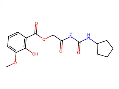 [2-(Cyclopentylcarbamoylamino)-2-oxoethyl] 2-hydroxy-3-methoxybenzoate structure