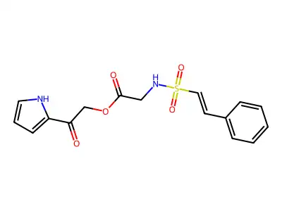 2-oxo-2-(1H-pyrrol-2-yl)ethyl 2-(2-phenylethenesulfonamido)acetate structure
