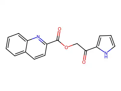 [2-oxo-2-(1H-pyrrol-2-yl)ethyl] quinoline-2-carboxylate structure