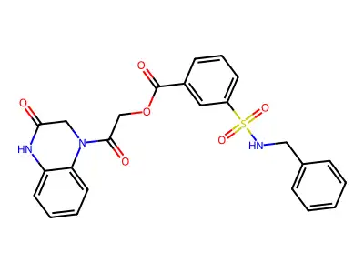 [2-oxo-2-(3-oxo-2,4-dihydroquinoxalin-1-yl)ethyl] 3-(benzylsulfamoyl)benzoate structure