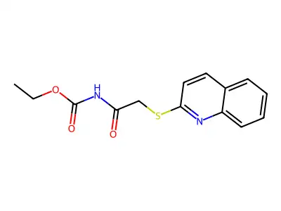 ethyl N-(2-quinolin-2-ylsulfanylacetyl)carbamate structure