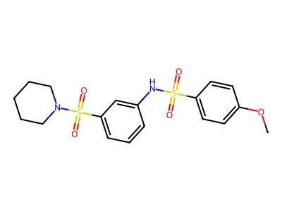 4-methoxy-N-(3-piperidin-1-ylsulfonylphenyl)benzenesulfonamide structure