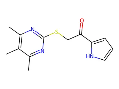 1-(1h-Pyrrol-2-yl)-2-((4,5,6-trimethylpyrimidin-2-yl)thio)ethan-1-one structure