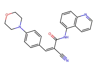 (Z)-2-Cyano-3-(4-morpholin-4-ylphenyl)-N-quinolin-5-ylprop-2-enamide structure