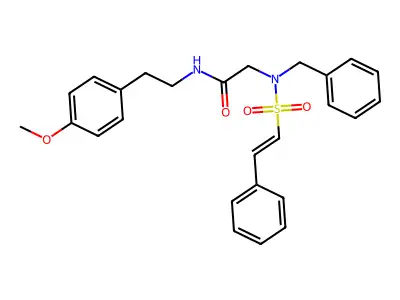 2-(N-benzyl-2-phenylethenesulfonamido)-N-[2-(4-methoxyphenyl)ethyl]acetamide structure